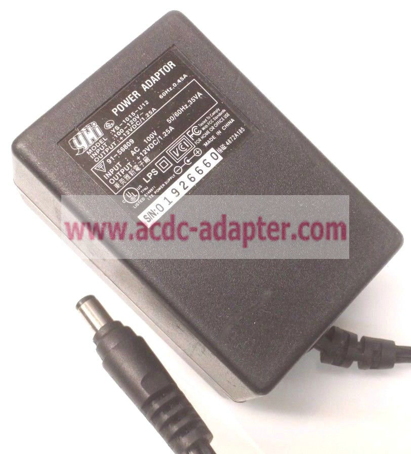NEW Yhi YS-1015-U12 12V 1.25A AC DC Power Supply Adapter Charger